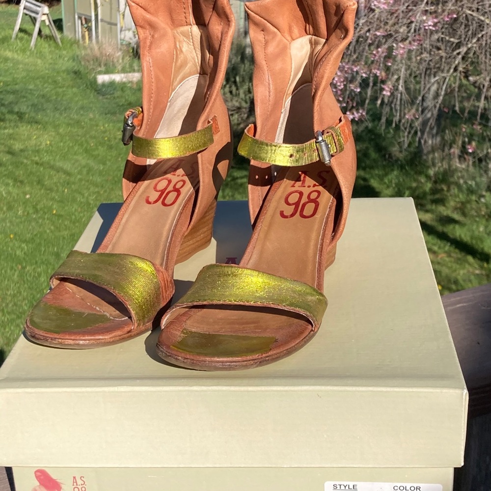 A.S. 98 Kerrigan High Heel Sandal Booties Metallic